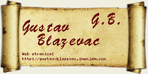Gustav Blaževac vizit kartica